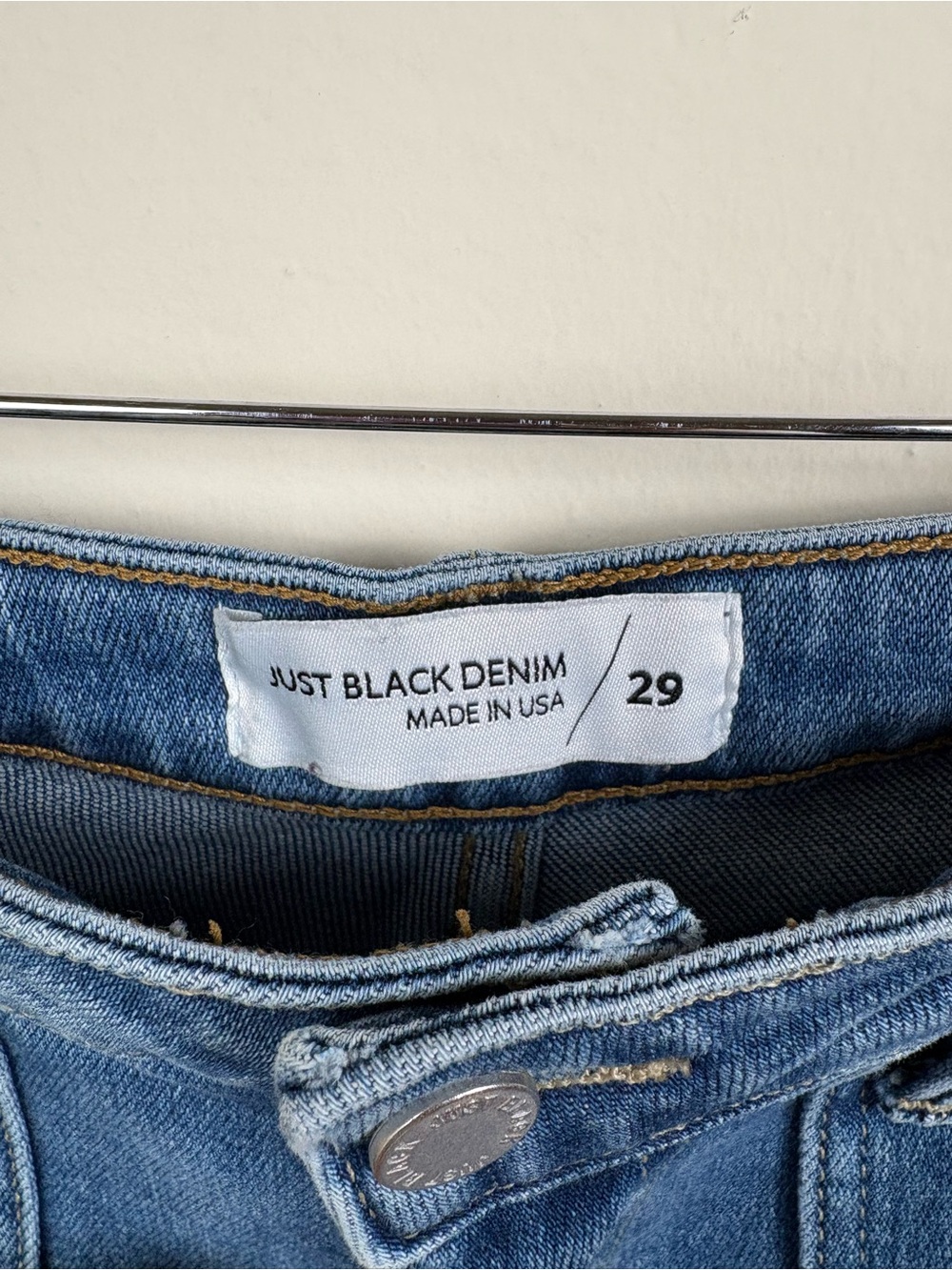 Just Black Denim 29 The Patch Pocket Wide Leg Stretch Blue Jeans High Rise - Picture 5 of 10